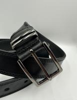 Ремень кожаный унисекс 27-35-ЦСЖ-12С, модель 1-2, черный