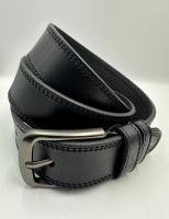 Ремень кожаный унисекс 40-40-ЦСЖ-12С, модель 1-2, черный