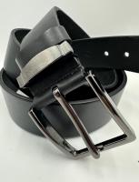 Ремень кожаный унисекс 42-40-ЦНЖ-12С, модель 1, черный