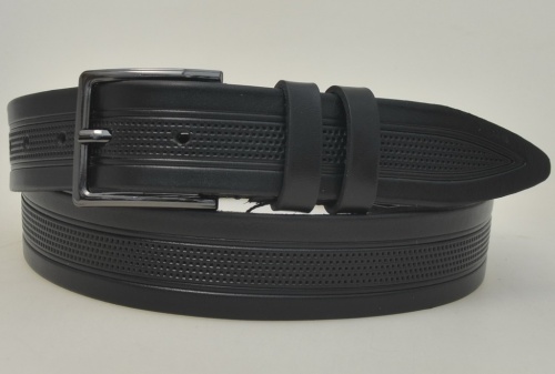 Ремень мужской брючный л35 -1 дождь в центре, черный 