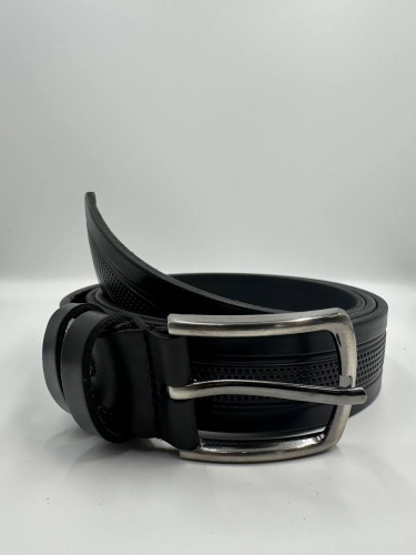 Ремень мужской брючный л35 -1 дождь в центре, черный 