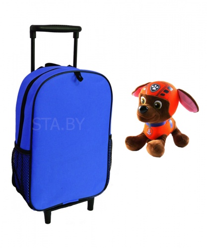 Чемодан-рюкзак детский 3 в 1 синий с игрушкой "Щенячий патруль. Зума"