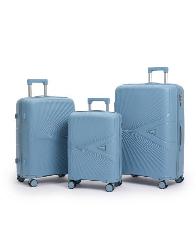 Чемодан - Maleta PP-53 серо-голубой комплект 3 шт