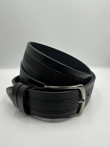 Ремень мужской брючный л35 -1 дождь в центре, черный 