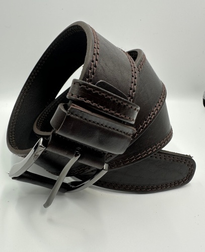 Ремень кожаный унисекс 45-40-ЦСО-12С, модель 2-2, коричневый