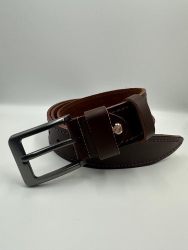 Ремень джинсовый 40ДЖЭК101 пат-на  1 шит, коньяк