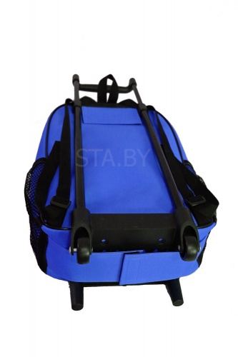 Чемодан-рюкзак детский 3 в 1 синий с игрушкой "Малышарики. Барашек"