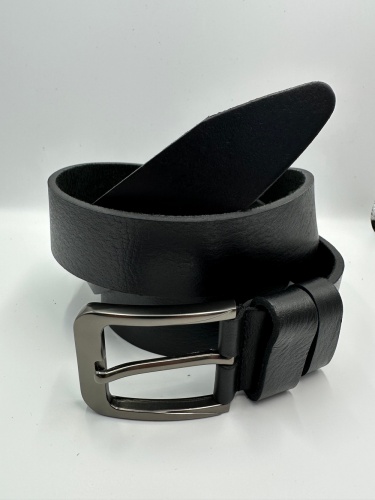 Ремень мужской джинсовый ДЖКСМ100 гладкий, черный