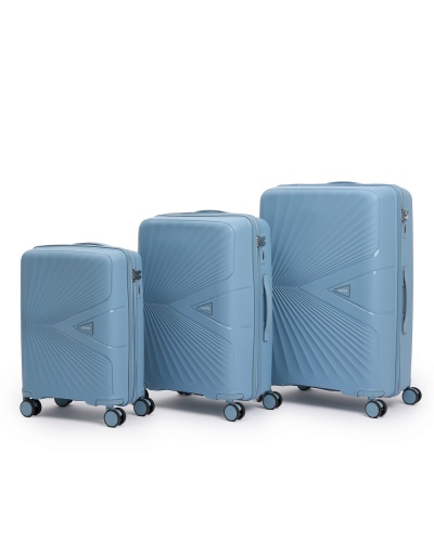 Чемодан - Maleta PP-53 серо-голубой комплект 3 шт