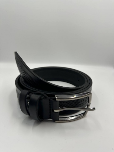 Ремень мужской брючный л35 -1 дождь в центре, черный 