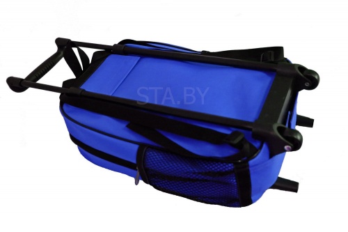 Чемодан-рюкзак детский 3 в 1 синий с игрушкой "Малышарики. Барашек"