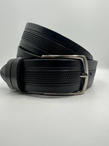 Ремень мужской брючный л35 -1 дождь в центре, черный 