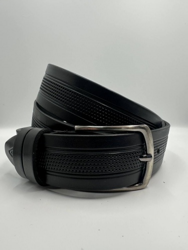 Ремень мужской брючный л35 -1 дождь в центре, черный 