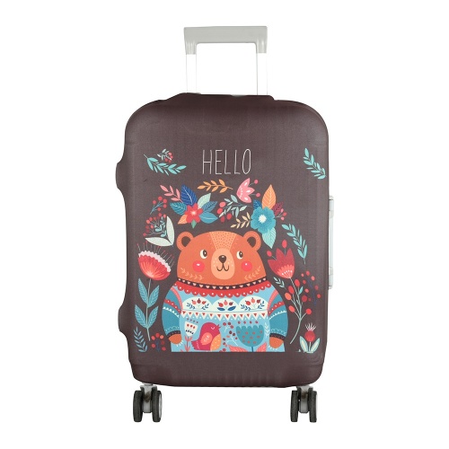 Чехол для чемодана эластичный коричневый Мишка S малый 